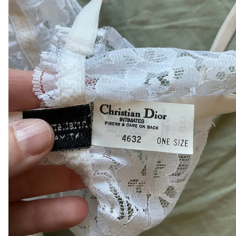 Vintage Christian Dior Intimates Lace Wedding Garter Belt One Size